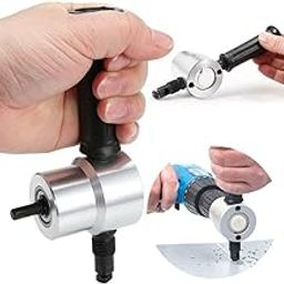 YADAV Double Head Sheet Metal Cutter Nibbler Cutting Tool Saw Power Drill Attachment-image-5