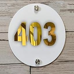 Room Number Plate No 403 | White Acrylic Number Plate Fixed On PVC Sticker with Double Side Tape On Backside-image-60