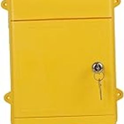 ATORSE Wall Mounted Mailbox Hanging Post Box Collection Box Door House Key Drop Box Yellow-14