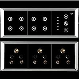 L&G 12 Module Glass Smart Switch Board | 5 Smart Switch Control, 1 Smart Fan Control, 3 Socket (Compatible with Alexa, Compatible With OK Google & SIRI Shortcut) (Size: 12M - 220 x 160 x 45 mm)(Black)-3