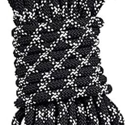 Fit Fusion® Black Dynamic Kernmantle Rope, Rappelling Rope for Outdoor, Hiking Safety Escape Rope, Rescue Parachute Rope, Mountaineering, Hauling, Polyester Dynamic Climbing Rope (Black, 10M)-image-16