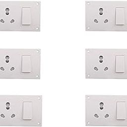 Anchor 39593 Uni. S S Combine with Junction Box 20 &10A, White (Safety Shutter & 4 Fixing Holes, Pack of 6)-picture-0