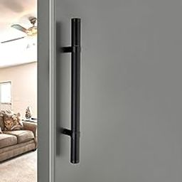 LAPO 20 Inch Stainless Steel Door Handle for Main Door, Heavy Duty Black Finish Pull Handle (Hole to Hole Size -12 Inch, Pack of 1) | 3 Years Warranty-image-1