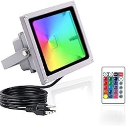 HANNAHONG 10W Color Changing Rgb Led Landscape Reflector with Remote Control, 5ft Cable Plug-In, 4-Mode Flash, Dimmable, Ip 66 Waterproof Outdoor Tree Wheel Shirt-image-8