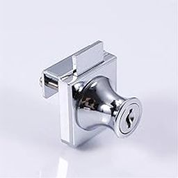 VICTAC Glass Cabinet Showcase Single Glass Door Lock Chrome Plated Display Glass Cabinet Lock for 5-8mm Glass Door No Drilling Required Pack of 1-picture-16