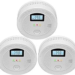 3 Pack Combination Photoelectric Smoke and Carbon Monoxide Alarm Detector with Digital Display; Battery-Operated Smoke Carbon Monoxide Alarm-15