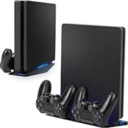 NiTHO Multistand Pro Vertical Stand, Special Design Docking Station Compatible with PS4 PRO/PS4 SLIM, Stand for PS4 Console with Blue Ambient Light, 2 Charging Ports for Recharge 2x PS4 Controllers-picture-16