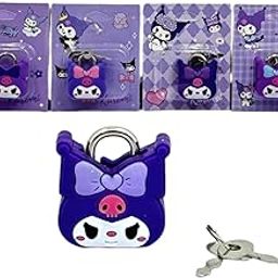 LIGHTER HOUSE Newest Arrival Cutest Sanrio Kuromi Look Steel Lock Security Padlock for Suitcases, Backpacks & Lockers (02 Pcs.)-image-60
