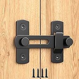 Stainless Steel Flip Latch Door Lock – Sliding Barn Door Lock, Safety Gate Latch for Garden, Bathroom, Garage, Coop, Closet, Cabinet & Window – Heavy Duty Bolt Lock Hardware (Flat-Black)-image-31