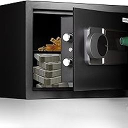 Plantex Digital Locker For Home/Safe Locker Box with Biometric/Touchscreen Panel/Emergency Key Locks/Perfect Security Solution for Valuables/2 Years Warranty By Plantex - 23 Litre - (Black)-image-6