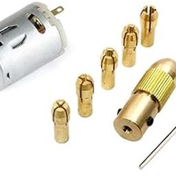 385 DC Motor Large Torque DC 12V 16500RPM Motor for Blower/Hot Air Gun/Small Electric Drill Motor Handmade DIY with 7PCS 2mm/2.35mm/3.17mm Electric Drill Chuck Set-3