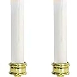 MERISHOPP™ 2Pcs Led Candle Light Window Taper Candles Flickering for Wedding Decoration Aureate|Home & Garden|Home Decor|Candles-17