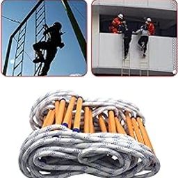 Enakshi (LABEL) Emergency Fire Escape Ladder Soft Rope Lightweight W/Hooks for Aerial Work-9