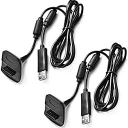 PSX Store Charging Cable Compatible with Box 360, Wireless Controller USB Charging Cable Compatible with Microsoft BOX360 / Box 360 Slim Wireless Game Controllers Pack of 2PC-3