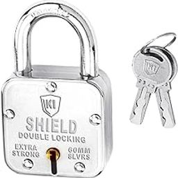 KI SHIELD Square PAD Lock 60MM (ATOOT) || Double Locking, Hardened Shackle || Strong Body, ATOOT || Durable Long Life (8 Levers, 3 Keys, Riveted Extra)-picture-16