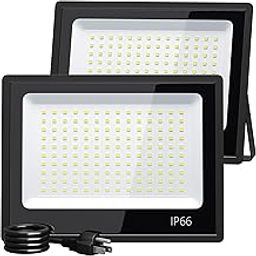 XXBSAZ - 2 Pack 100W IP66 Waterproof Outdoor Floodlight for Garden, Garage, BBQ Area, Parking, Swimming Pool-image-39
