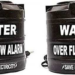 Pack of 2 Water Tank Overflow Alarm Siren with Loud Human Voice Sound with Wired Sensor Security System Water Bell, Standard Size,Black Colour, Water Tank Overflow Alarm-23