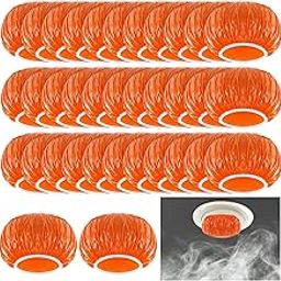 Tessco 60 Pieces Smoke Detector Fire Alarm Dust Cover Paint Cover Thicken Elastic Smoke Detector Cover Stretch Plastic Fire Alarm Cover During Cooking or Baking, Orange-image-35