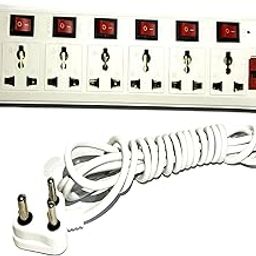 Skeisy Extension Board, 7+7 Universal Sockets Strip, LED Indicator & 3 Meter 6 AMP 7 Socket Extension Boards (White, 3 m)-picture-23