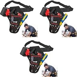 ZIBUYU® Hardware Tool Bag for Electrician Oxford Cloth Tools Storage Pouch Holder Waist Belt Multi-Pocket Organiser Adjustable for Wrench Hammer Screwdriver T Handle Drills 3PCS-image-88