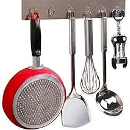 AP Plastic 6 Hook Adhesive Sticker Towel Hanger for Bathroom/Kitchen/Utensil Holder/Bedroom Clothing (6 Sticker Hook)-image-69