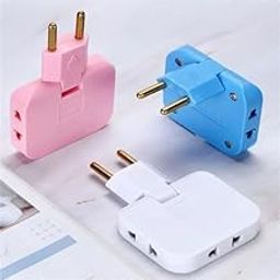 ZAPTVI 3-in-1 Rotatable EU to US Plug Adapter – 180° Extension with Foldable Multi-Socket, Mini Slim Wireless Outlet Converter, 2-Pin Rotate Plug, Compact Travel-Friendly Design (Multicolor) (1PCS)-image-41