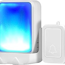 Azonee Loud Flash Doorbell with 7 Colors of Bright Light and 4 Volumes, The Deaf/Hard of Hearing Favorite Music, Ring Doorbell Wireless with Sound LED Flash Door Bell for Home-image-25