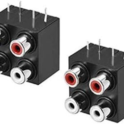 ERH India AV Concentric Outlet 4 RCA Female Jack 6 Pin Connector Socket Panel Mount-Black-image-54