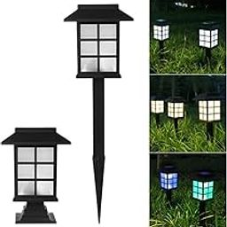 2Pack Solar Powered LED Lantern Garden Light Outdoor Pathway White A-image-15