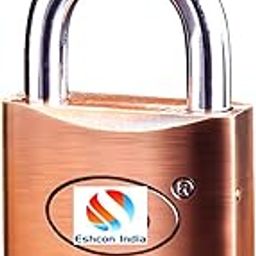 Eshcon 50MM Copper Plated Padlock with Brass Cylinder [Imported Lock] Useful for Trunk, House Door & Shop with 3 Dimple Line Keys-image-53