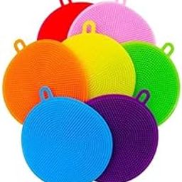 Orgo Dream 4 Pieces Silicone Dishwashing Scrubber for Kitchen | Multipurpose Tools for Kitchen Cleaning | Household Brush-image-34