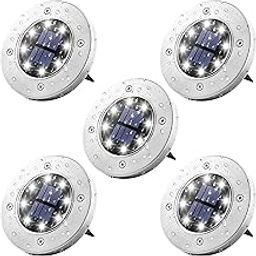 Drumstone (𝗦𝗽𝗲𝗰𝗶𝗮𝗹 𝟭𝟬 𝗬𝗲𝗮𝗿𝘀 𝗪𝗮𝗿𝗿𝗮𝗻𝘁𝘆 Waterproof Solar Ground Lights – Auto On/Off, Stainless Steel Outdoor Disk Lights – Easy Installation for Gardens, Pathways & Driveways-image-24