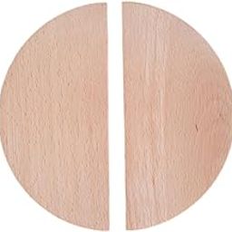 CURIOFACT Beechwood Door Handles, Round Deisgn, Wardrobe Handles, Pair of 2 Half Round Handles (Beechwood Handle, 6 inch Dia)-image-79