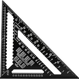 NIKTION Aluminum 12-inch Rafter Square Carpenter Measuring Layout Tool Alloy Metal Triangle Ruler Protractor for Woodworking and Carpentry-image-44