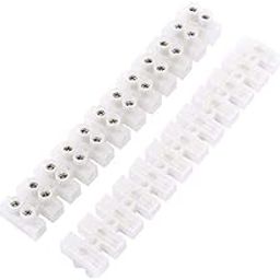 Rpi shop - Terminal Strip Screw Terminal Barrier Block, 10A 12 Position Dual Row Type H Wire Connector, Insulated Electrical Wire Terminal Connector Pack of 1 Pcs (White)-0