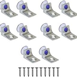 VOLO Silver 10 X L Shape Right Angle Glass Panel Shelf Clamp Holder Bracket Support Clip (Material :Zinc Alloy)-12