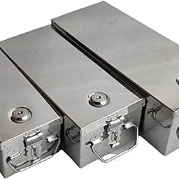 GvanyS Stainless Steel Locker Boxes, Cash Peti Pooja Set, Jewellery Boxes (Multi_Pack of 3) Size -8 Inch, 10 Inch, 12 Inch With Pre fited Lock & 2 Key-image-41