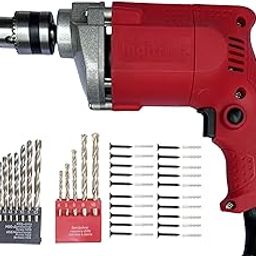Inditrust 6 months warranty 350 W Electric Drill Machine with 5 Pcs MASNORY & 13 Pcs. HSS Twist Drill bit sets + SCREW+Anchor 100% Copper Winding-picture-21