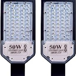 PE 50 Watts Lens LED Street Light Waterproof IP65 Full Polycarbonate Body, 140 Per watt Lumens with 2 Year Warranty & BIS Approved - Pack of 2, Corded Electric, Black Body-image-11