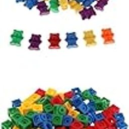 ATORSE Toy 100 Counters Cubes+ 60 Bear Markers Mixed Colors for Sort Game-Toys & Hobbies-Games-Game Pieces Parts-image-67