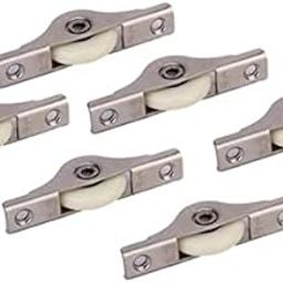 6Pcs White Doors Window Single Nylon Sliding Roller Pulley Wheel 62Mm Length-picture-11