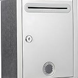 Breewell Stainless Steel Letterbox Suggestion Box Hanging Wall Ballot Box with Lock Letter Box Silver Color-23