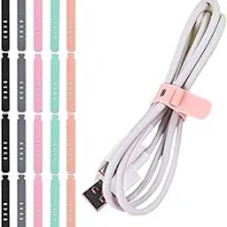 Adjustable Cord Organizer 20Pcs Cable Ties Cable Management Cord Straps ReusableCable Management Wire Straps for Home Office Data Centers USB Desk Electronics Accessories Organizing-15