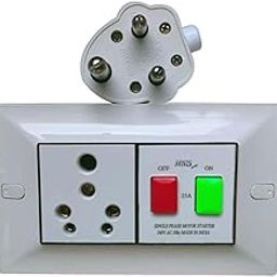 Jmd Gold Ac Box 25A/240V With Motor Starter and 16A/Three Pin Plug ISI Mark & Socket Heavy Duty Unbreakable-16