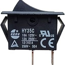 KEDU HY35C 2 Pin Rocker Switch On/Off Push Button Switch Arc Push Button Switch for Appliances 125V/16A Start Stop Control Equipment 250V/12A Pack-image-39