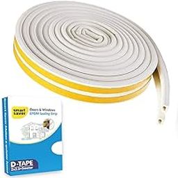 Smart Saver D Shaped (White) Self-Adhesive Epdm Doors and Windows Foam Seal Strip Rubber Weatherstrip 5 Meter (2 X 2.5 M = 5 Meter)-Pack of 1-image-13