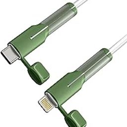 Sounce Cable End Protector for Type-C to Type-C Apple Lightning Cable – Waterproof and Dustproof Silicone Cap, Anti-Bend Cable Saver and Organizer, Only for Apple C to C Charging Cables, Green-image-122