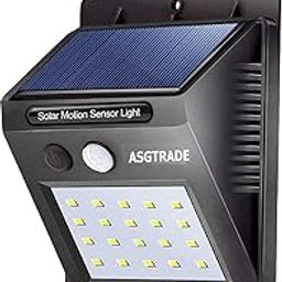 ASGTRADE Solar Motion Sensor Wall Light, 20 LED, White, Modern Style, IP65 Waterproof, Pack of 1-image-73
