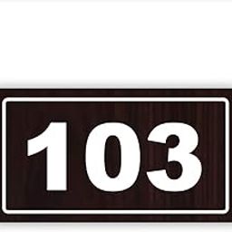 Number Plate - 103 Laser cut acrylic fixed with wood texture pattern water proofing PVC sticker | Easy installation type double sided tape fixed on backside-image-60