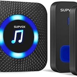 Supvox® Wireless Door Bell for Home, 1 Receiver & 2 Transmitter Calling Bell Wireless for Office, Waterproof Door Bell IP55 Long Range Remote Bell with LED Indicator Light and 55 Ringtones-3